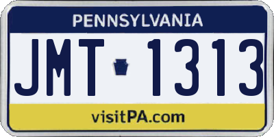 PA license plate JMT1313