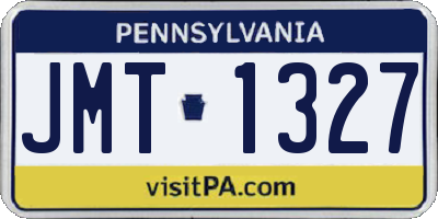 PA license plate JMT1327