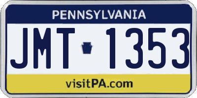 PA license plate JMT1353