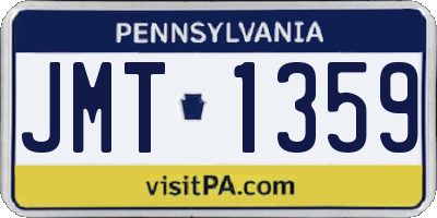 PA license plate JMT1359