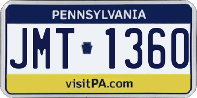 PA license plate JMT1360
