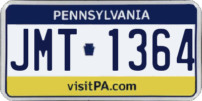 PA license plate JMT1364