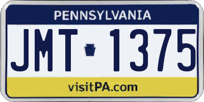 PA license plate JMT1375