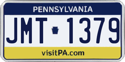 PA license plate JMT1379
