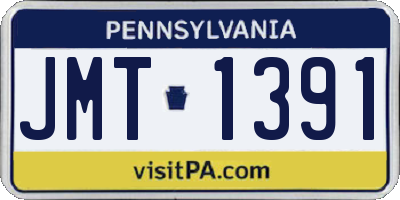 PA license plate JMT1391