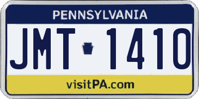 PA license plate JMT1410