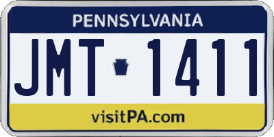 PA license plate JMT1411