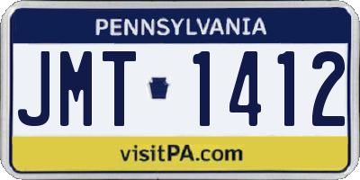 PA license plate JMT1412