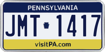 PA license plate JMT1417