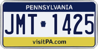 PA license plate JMT1425