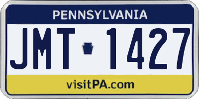 PA license plate JMT1427