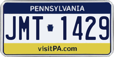 PA license plate JMT1429