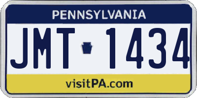 PA license plate JMT1434