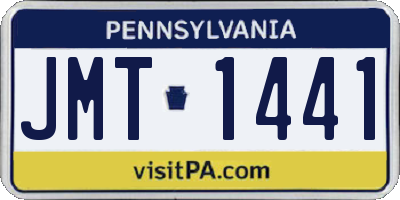 PA license plate JMT1441