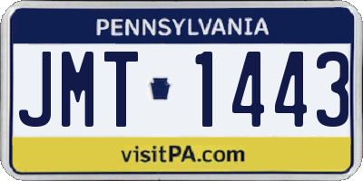 PA license plate JMT1443