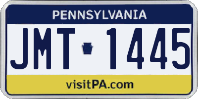 PA license plate JMT1445