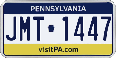 PA license plate JMT1447