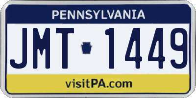 PA license plate JMT1449