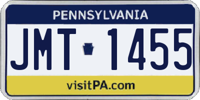 PA license plate JMT1455