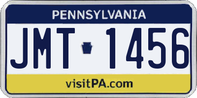 PA license plate JMT1456