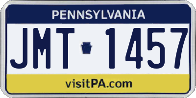 PA license plate JMT1457