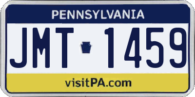 PA license plate JMT1459