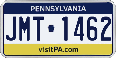 PA license plate JMT1462