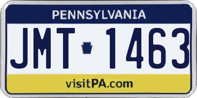 PA license plate JMT1463