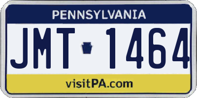 PA license plate JMT1464