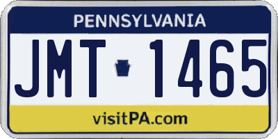 PA license plate JMT1465