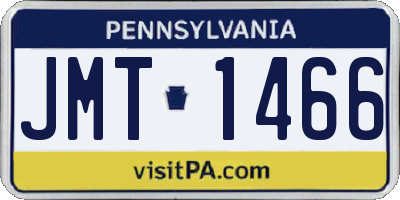 PA license plate JMT1466