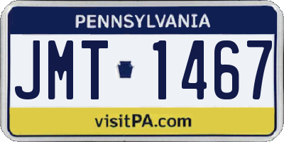 PA license plate JMT1467