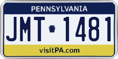 PA license plate JMT1481
