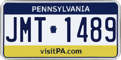 PA license plate JMT1489
