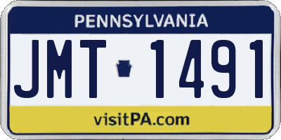 PA license plate JMT1491