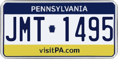 PA license plate JMT1495