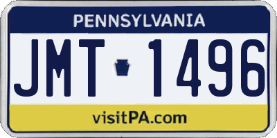 PA license plate JMT1496