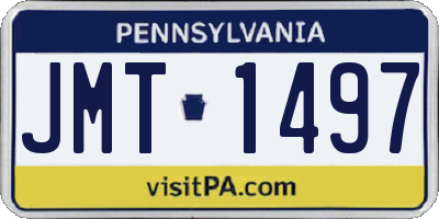PA license plate JMT1497