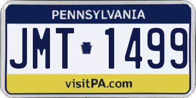 PA license plate JMT1499