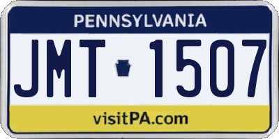 PA license plate JMT1507