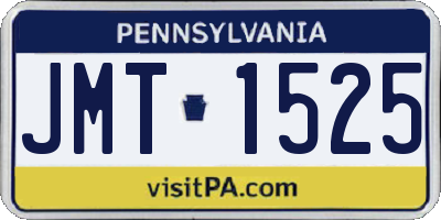 PA license plate JMT1525