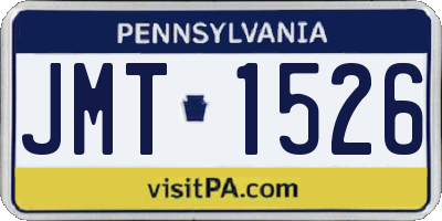 PA license plate JMT1526