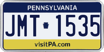 PA license plate JMT1535
