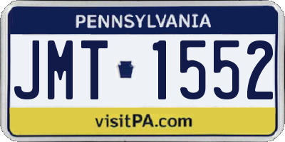 PA license plate JMT1552