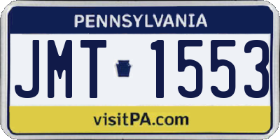 PA license plate JMT1553