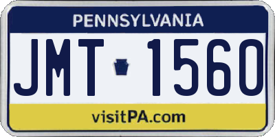 PA license plate JMT1560