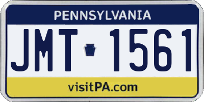 PA license plate JMT1561