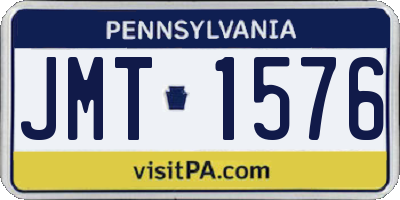 PA license plate JMT1576