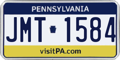 PA license plate JMT1584