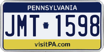 PA license plate JMT1598